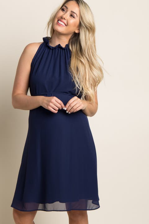 Chiffon High Neck Dress