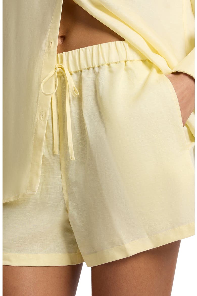 Air Linen Elastic Drawstring Short, Alternate, color, Chamomile
