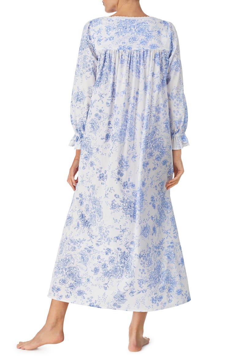 Ballet Button Front Cotton Robe, Alternate, color, WHT BLUE