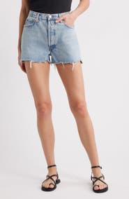 FRAME The Dare High Waist Denim Cutoff Shorts