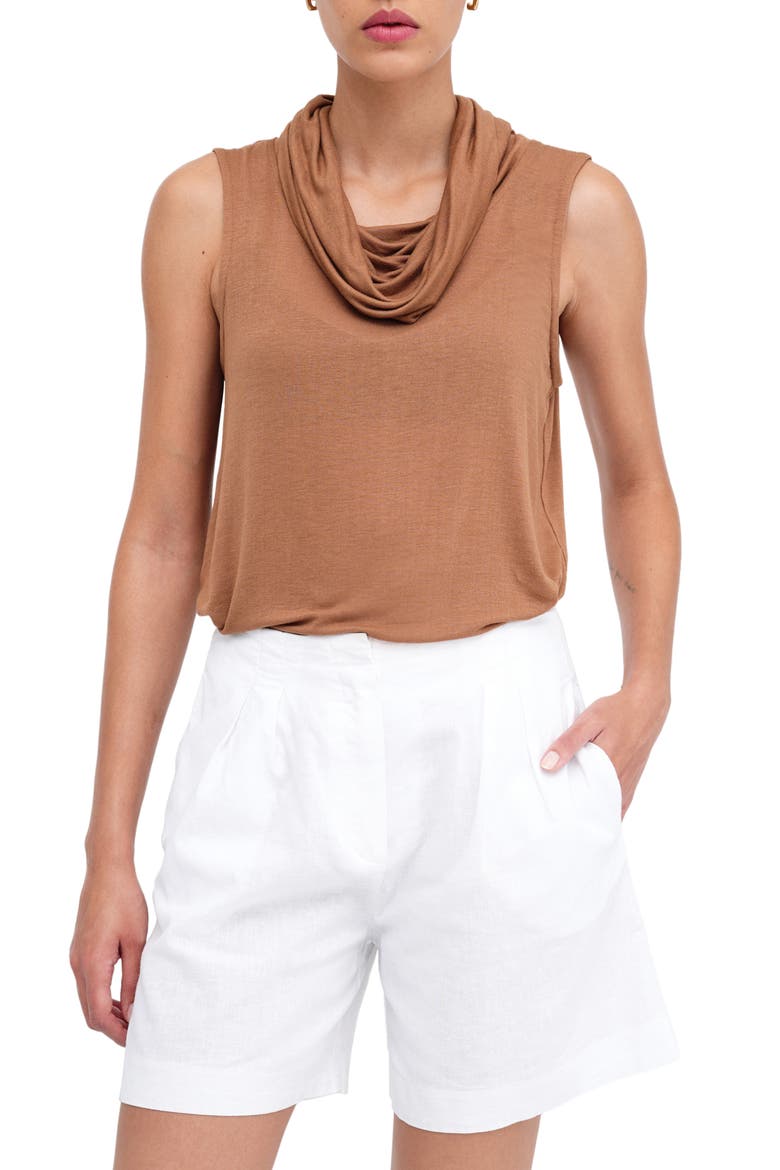 Callie Cowl Neck Knit Top, Main, color, CHESTNUT