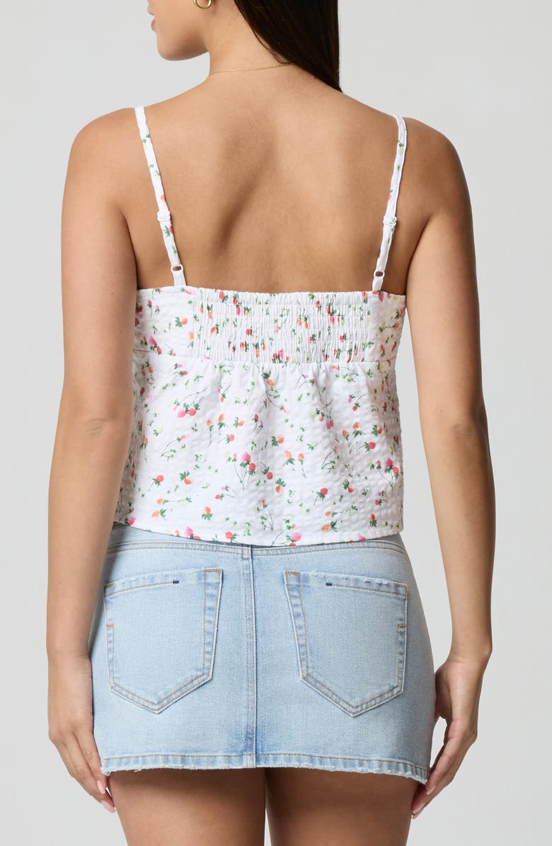 Florence by Mills Lace Trim Gingham Crop Stretch Cotton Camisole, Alternate, color, Strawberry