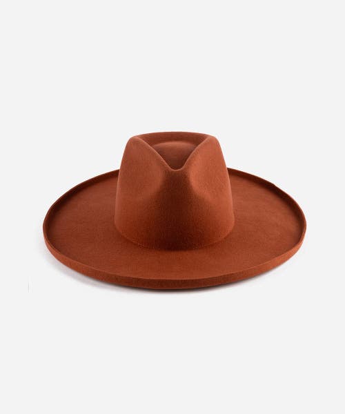 Gigi Pip Amelia Pencil Brim Fedora Hat In Clay