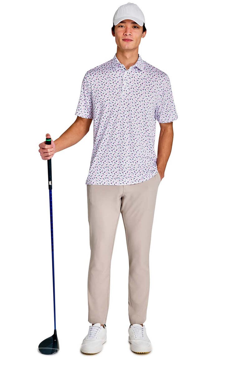 Regular Fit Koi Fish Recycled Performance Golf Polo, Alternate, color, WHITE