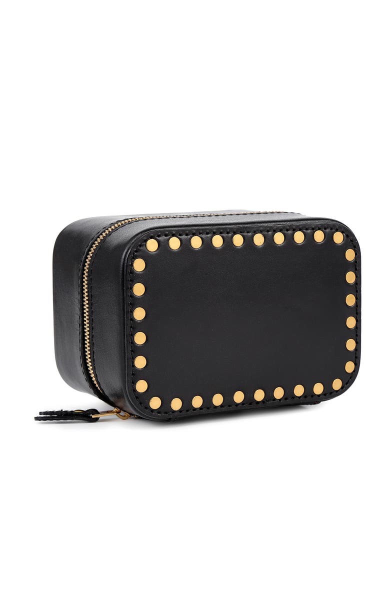 OLD TREND Jewelry And Watch Genuine Leather Travel Box, Alternate, color, Black