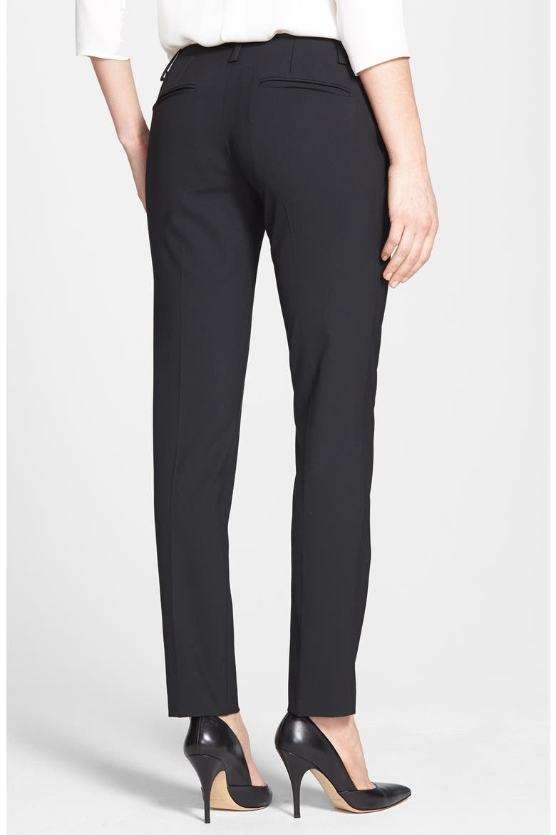 'Ines' Crop Stretch Wool Trousers, Alternate, color, BLACK