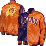 STARTER Men's Starter Purple/Orange Phoenix Suns Fast Break Satin Full-Snap Jacket