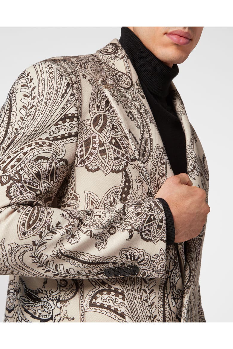 Coat Long Paisley Men, Alternate, color, beige