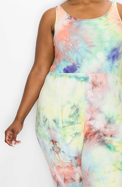 L I V D Kelse Sleeveless Flare Jumpsuit In Purple/yellow