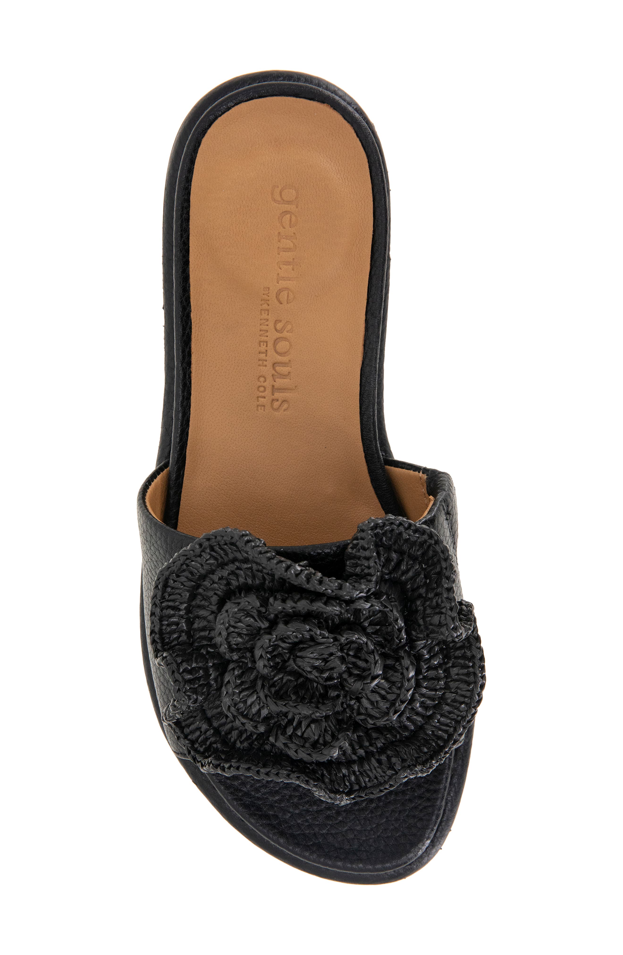 Lucy Slide Sandal, Alternate, color, BLACK LEATHER