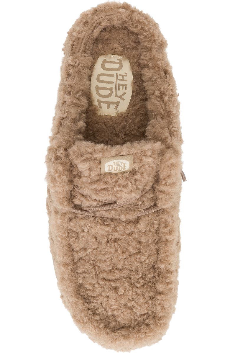 Hey Dude Wally Faux Shearling Slipper, Alternate, color, Timber Wolf