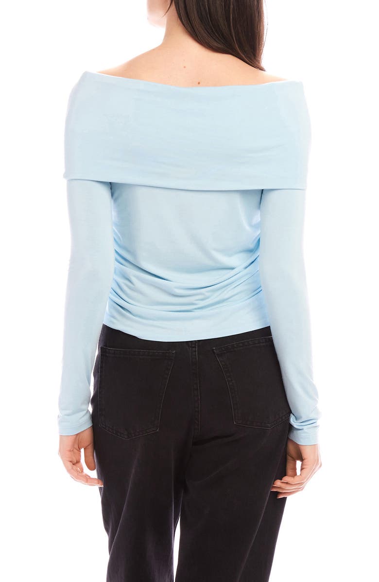 FIFTEEN TWENTY Jillian Shirred Off the Shoulder Top, Alternate, color, Baby Blue