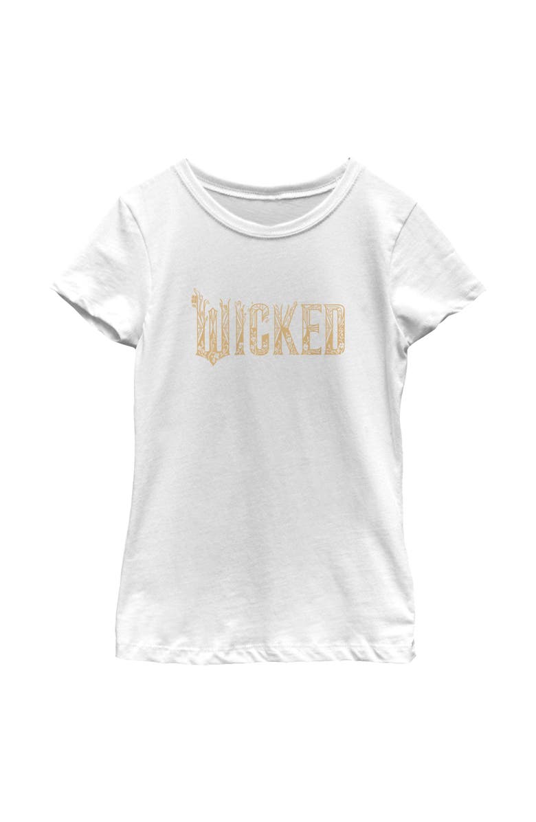 Wicked: For Good Girl's Wicked For Good Official Floral Logo Graphic T-Shirt, Main, color, White