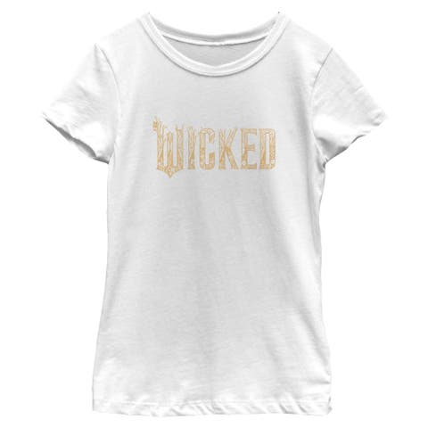 Girl's Wicked For Good Official Floral Logo  Graphic T-Shirt