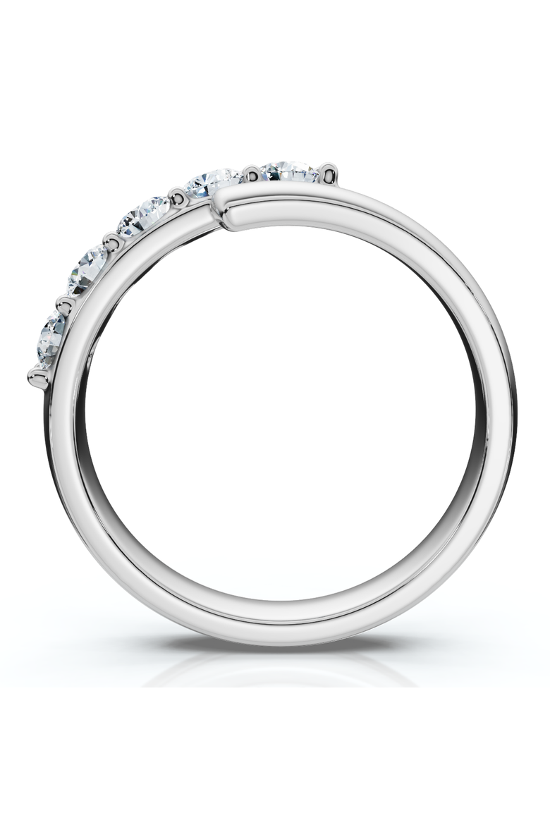 Bypass 3/8Ct Diamond Fashion Anniversary Ring 14k Gold Lab Grown, Alternate, color, 14k White Gold