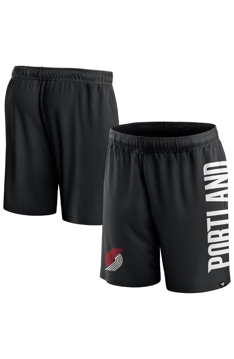 FANATICS Men's Fanatics Branded Black Portland Trail Blazers Post Up Mesh Shorts, Main, color, Black