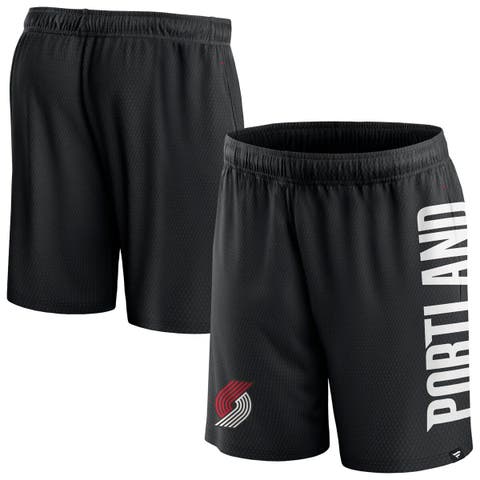 Men's Fanatics Branded Black Portland Trail Blazers Post Up Mesh Shorts