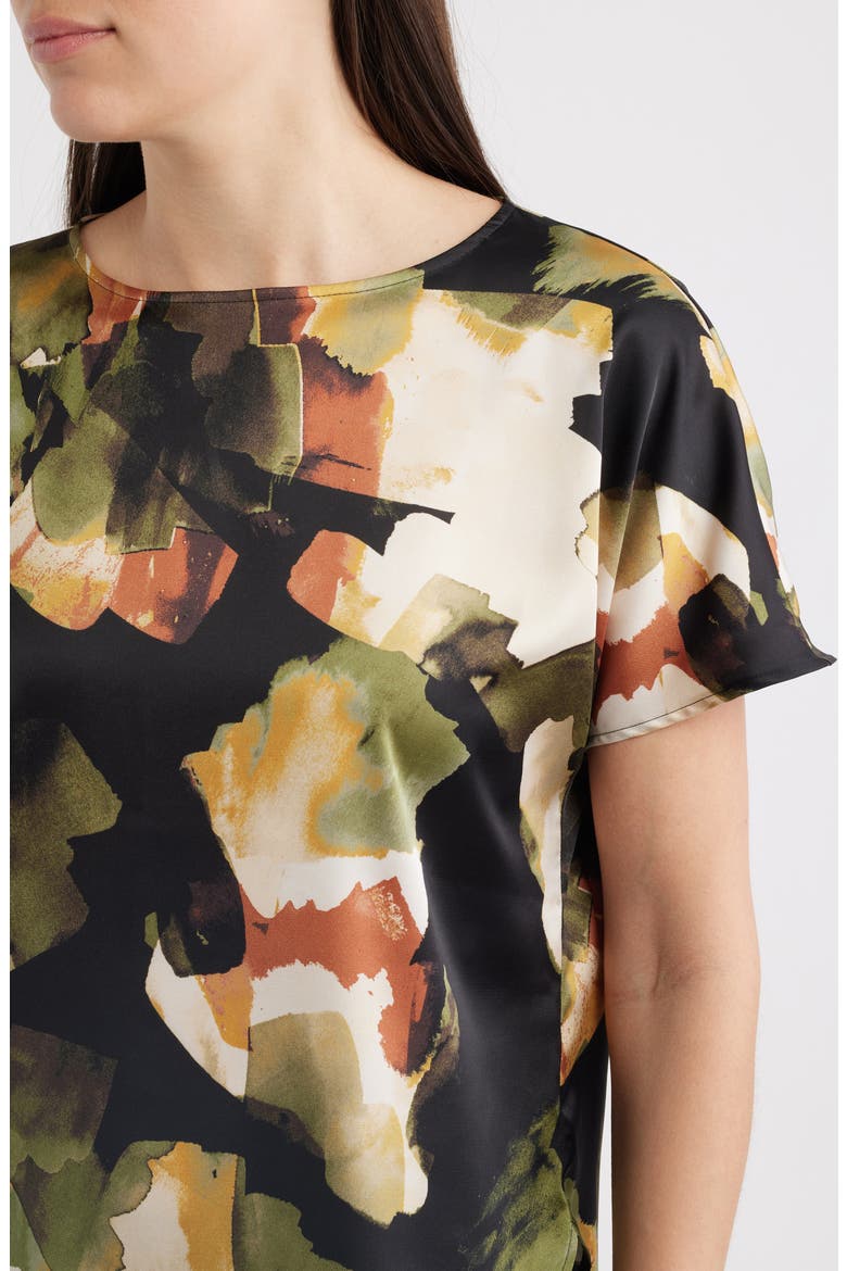 Abstract Print Short Sleeve Top, Alternate, color, BAY LEAF MULTI