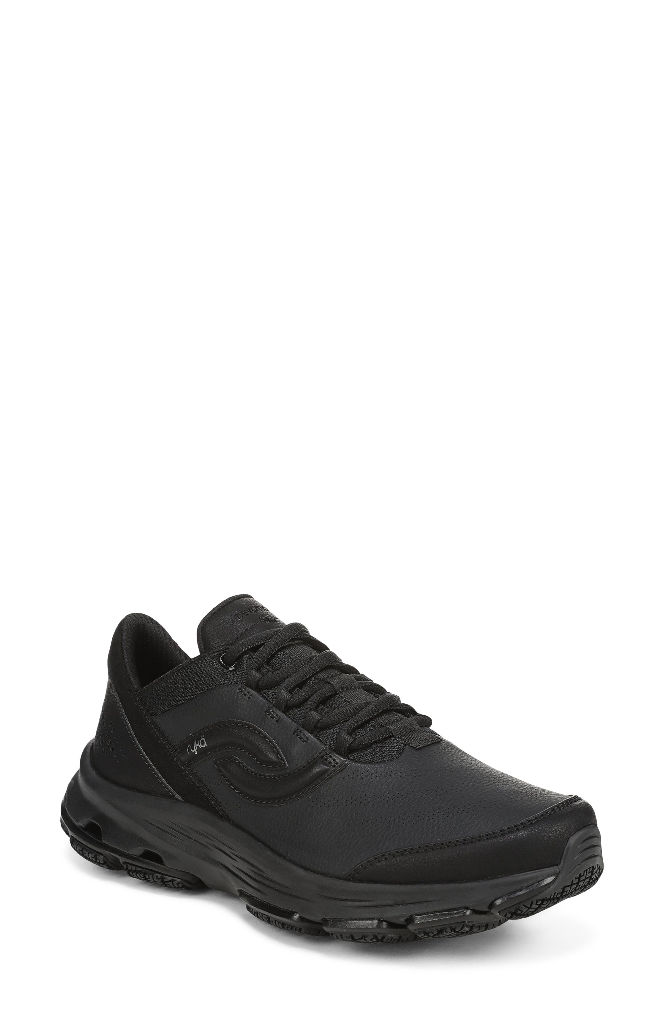 Rykä Devotion SR Walking Shoe, Main, color, Black Leather