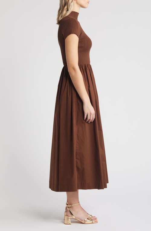 En Saison Lafayette Mixed Media Maxi Dress In Brown
