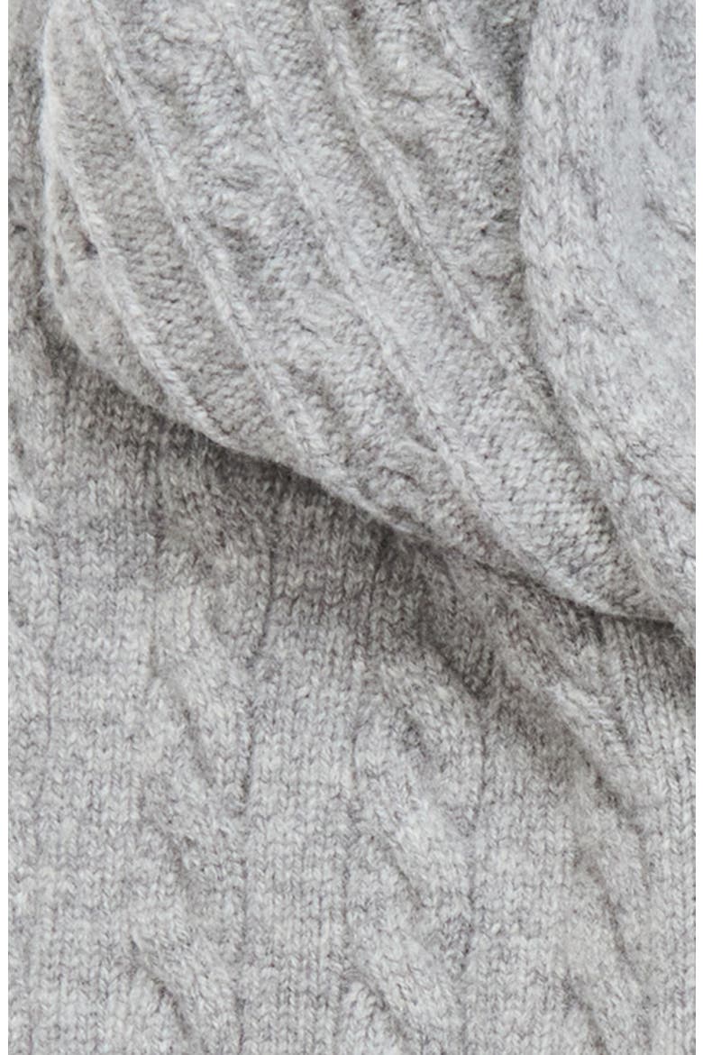 Cable Knit Virgin Wool Scarf, Alternate, color, LIGHT GREY