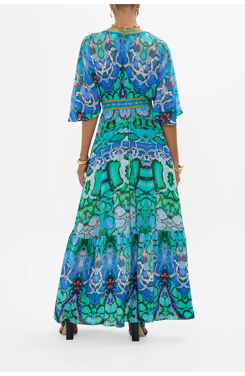 Camilla WAISTED DRESS WITH HEM RUFFLE LAND OF WONDER, Alternate, color, 