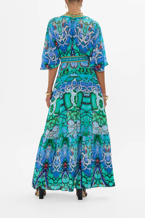 CAMILLA CAMILLA WAISTED DRESS WITH HEM RUFFLE LAND OF WONDER