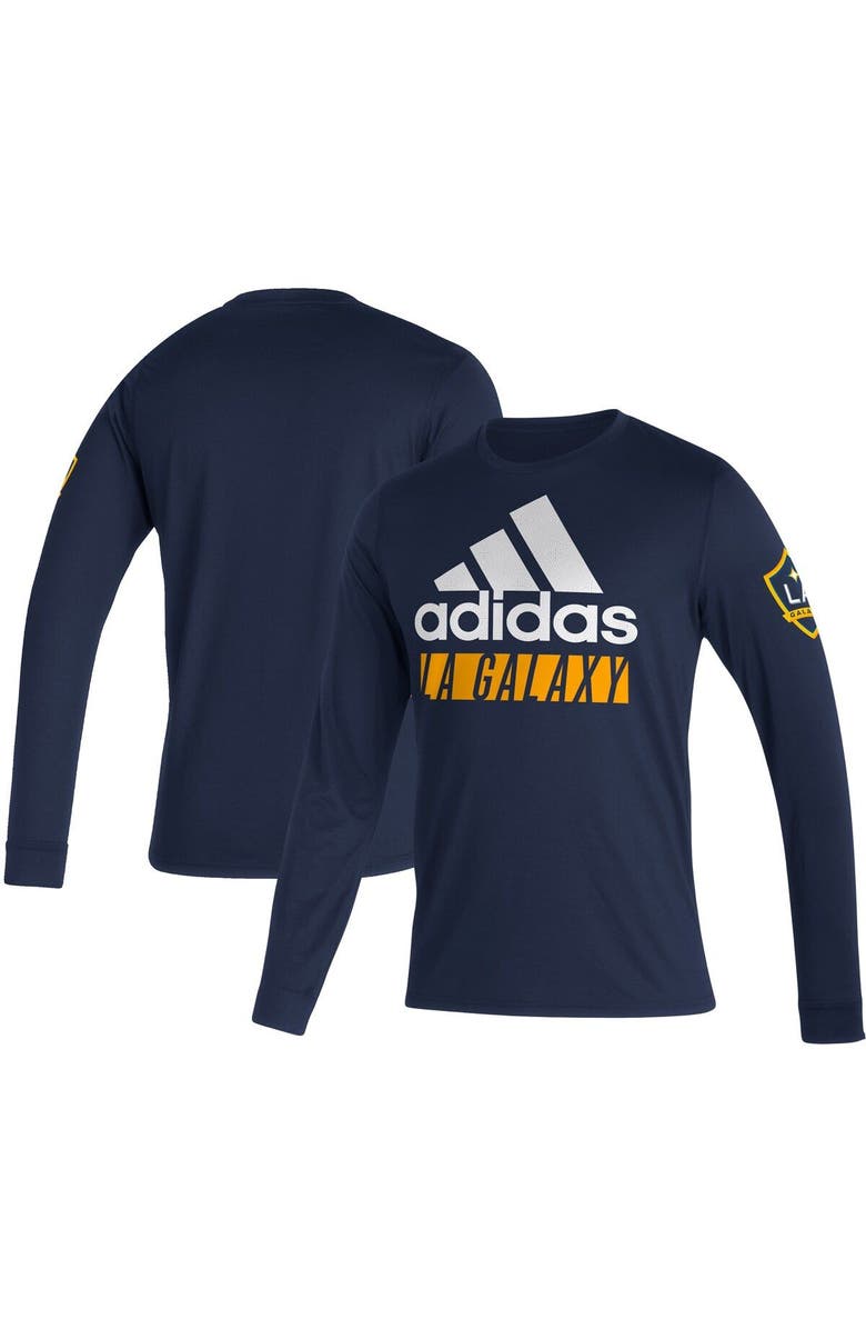 adidas Men's adidas Navy LA Galaxy Vintage AEROREADY Long Sleeve T-Shirt, Main, color,