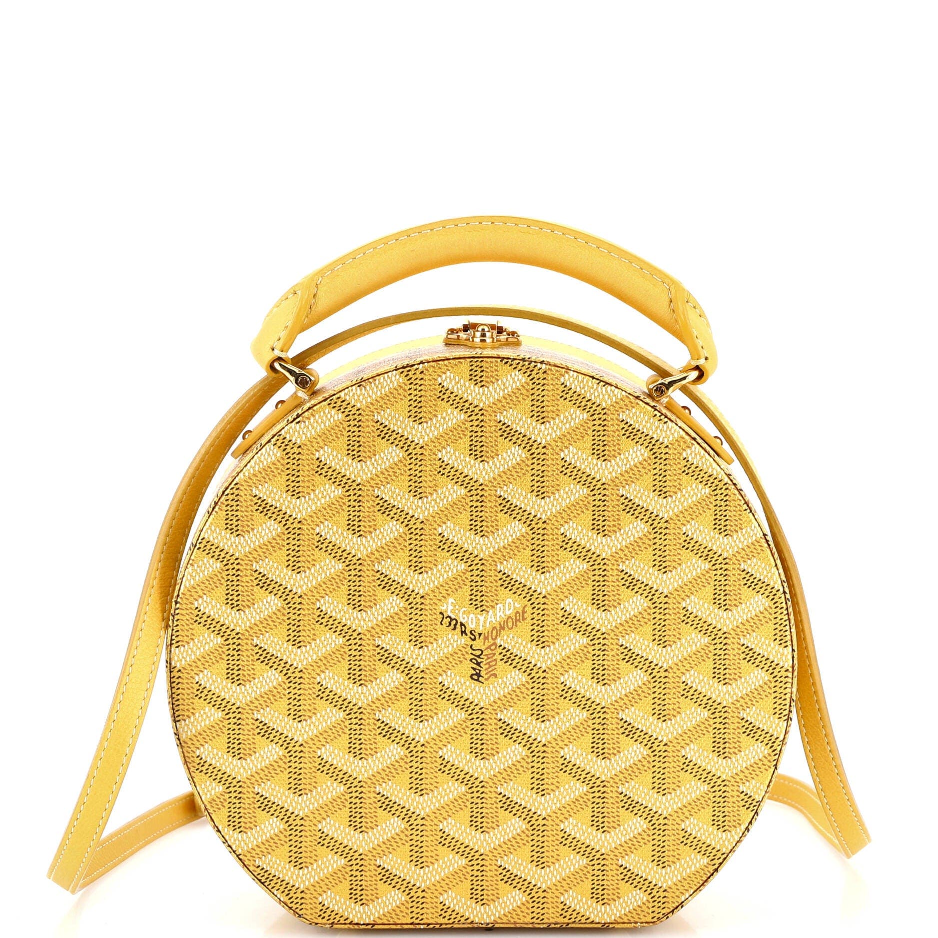 Pre-Owned Goyard Alto Hatbox Bag Coated Canvas, Main, color, Yellow