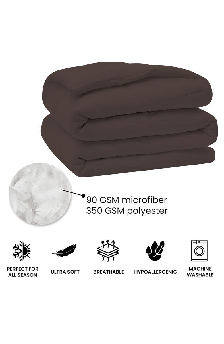 Luxury Home Microfiber Alternative Plush Comforter, Alternate, color, Chocolate