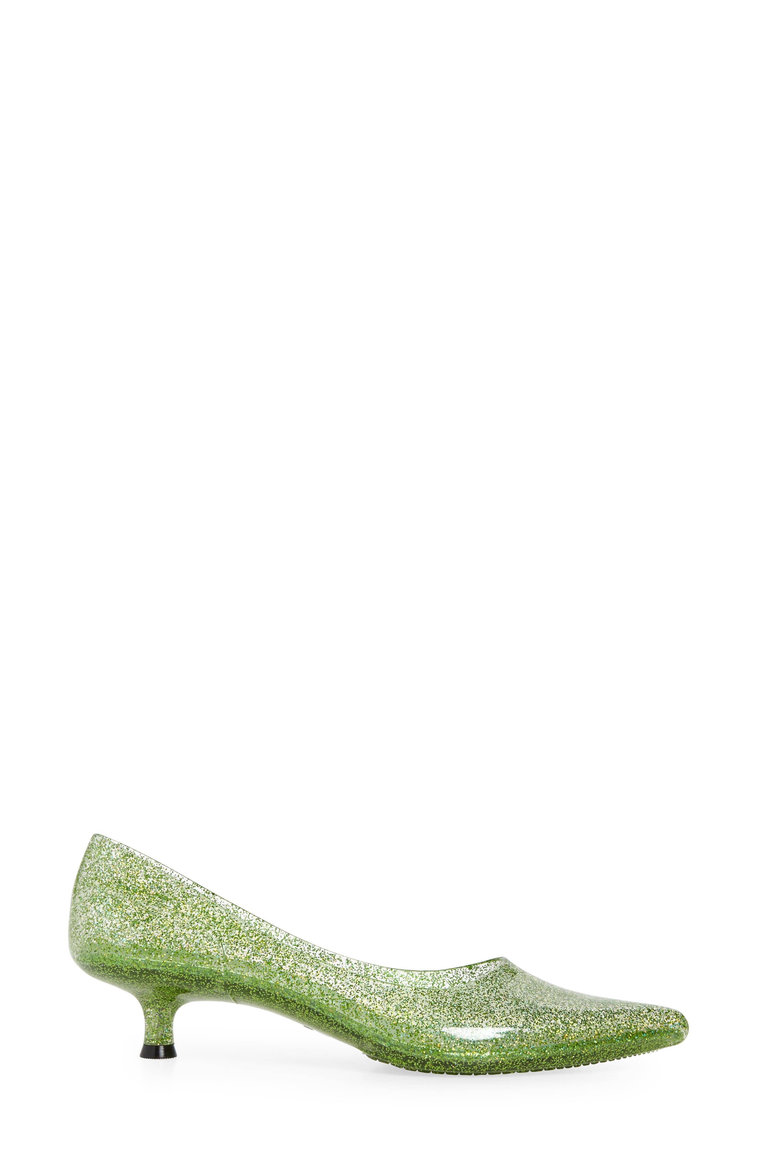 Millenni Pointed Toe Kitten Heel Pump, Alternate, color, GREEN IRIDESCENT GLITTER