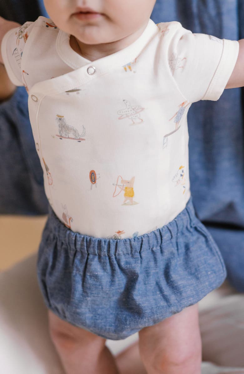 Pehr Jungle Gym Print Wrap Organic Cotton Bodysuit, Alternate, color, Jungle Gym