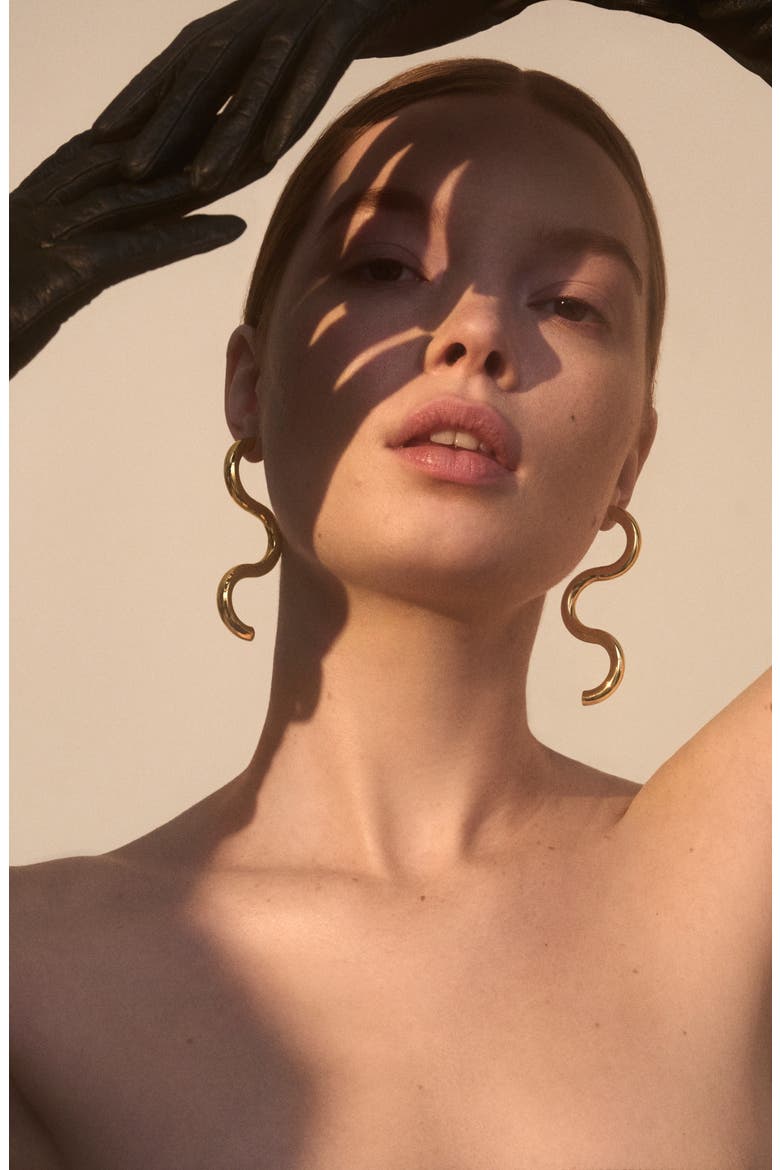 Serpentine Drop Earrings, Alternate, color, GOLD