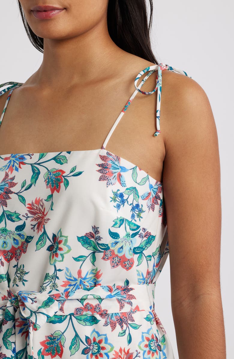Julia Jordan Floral Border Print Cotton Sundress, Alternate, color, 