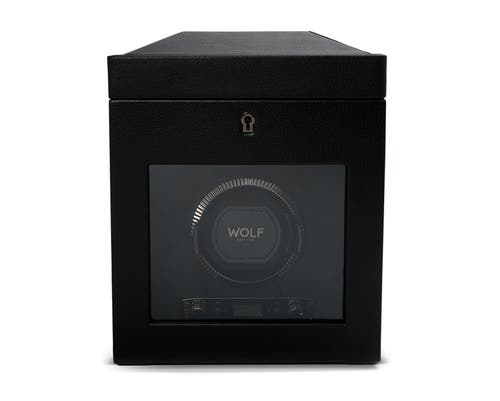 Wolf British Racing Single Watch Winder With Storage In Black