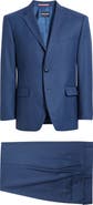 DANIEL HECHTER Modern Fit Medium Blue Textured Wool Blend Suit