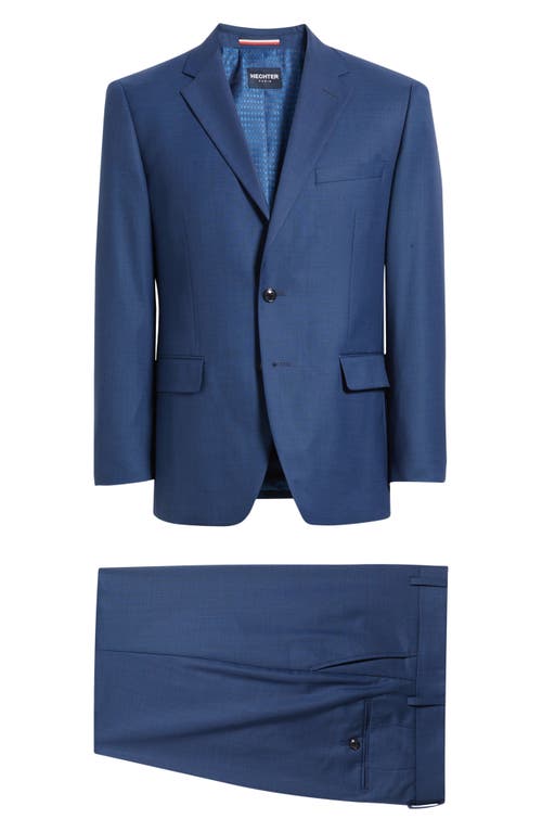 Daniel Hechter Modern Fit Medium Blue Textured Wool Blend Suit In Multi