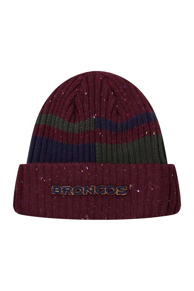 Men's Pro Standard Burgundy Denver Broncos Speckled Cuffed Knit Hat, Alternate, color, Burgundy