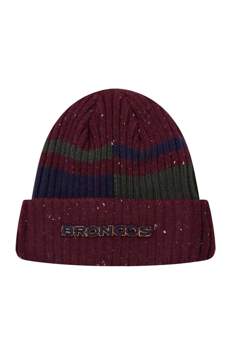 PRO STANDARD Men's Pro Standard Burgundy Denver Broncos Speckled Cuffed Knit Hat, Alternate, color, Burgundy