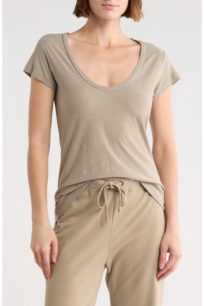 Deep V-Neck T-Shirt, Main, color, OVERCAST