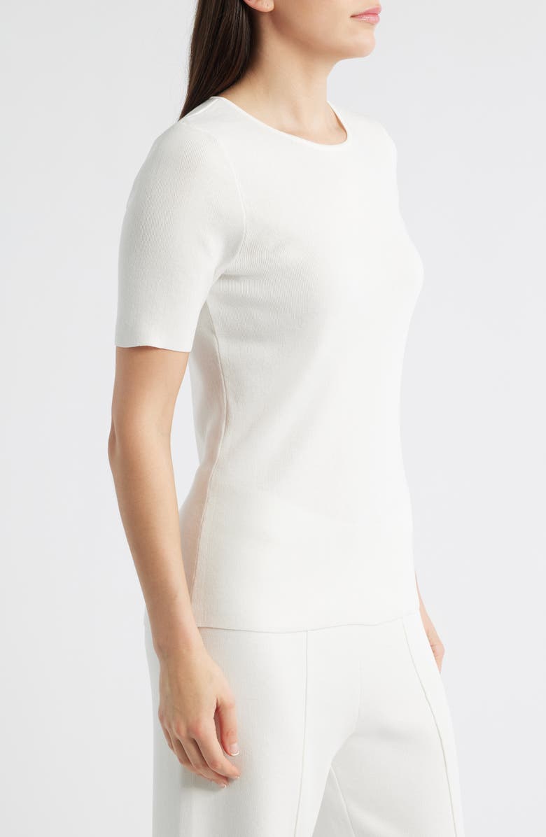 Tahari ASL Short Sleeve Sweater, Alternate, color, White