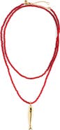 Madewell Fish Pendant Beaded Necklace