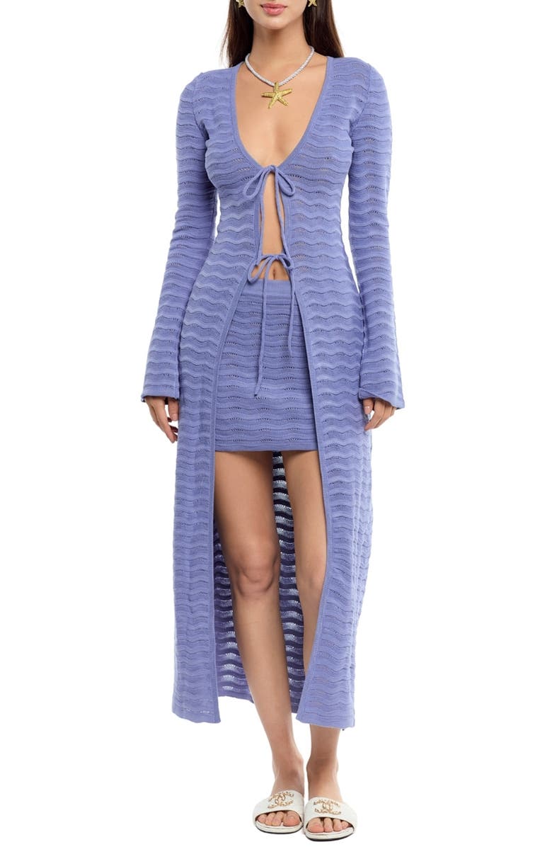 Capittana Mey Pointelle Cover-Up Cardigan, Main, color, Blue