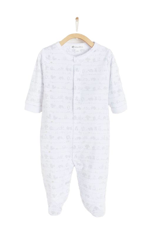 Babycottons Woods Pajama Snap Footie In Grey