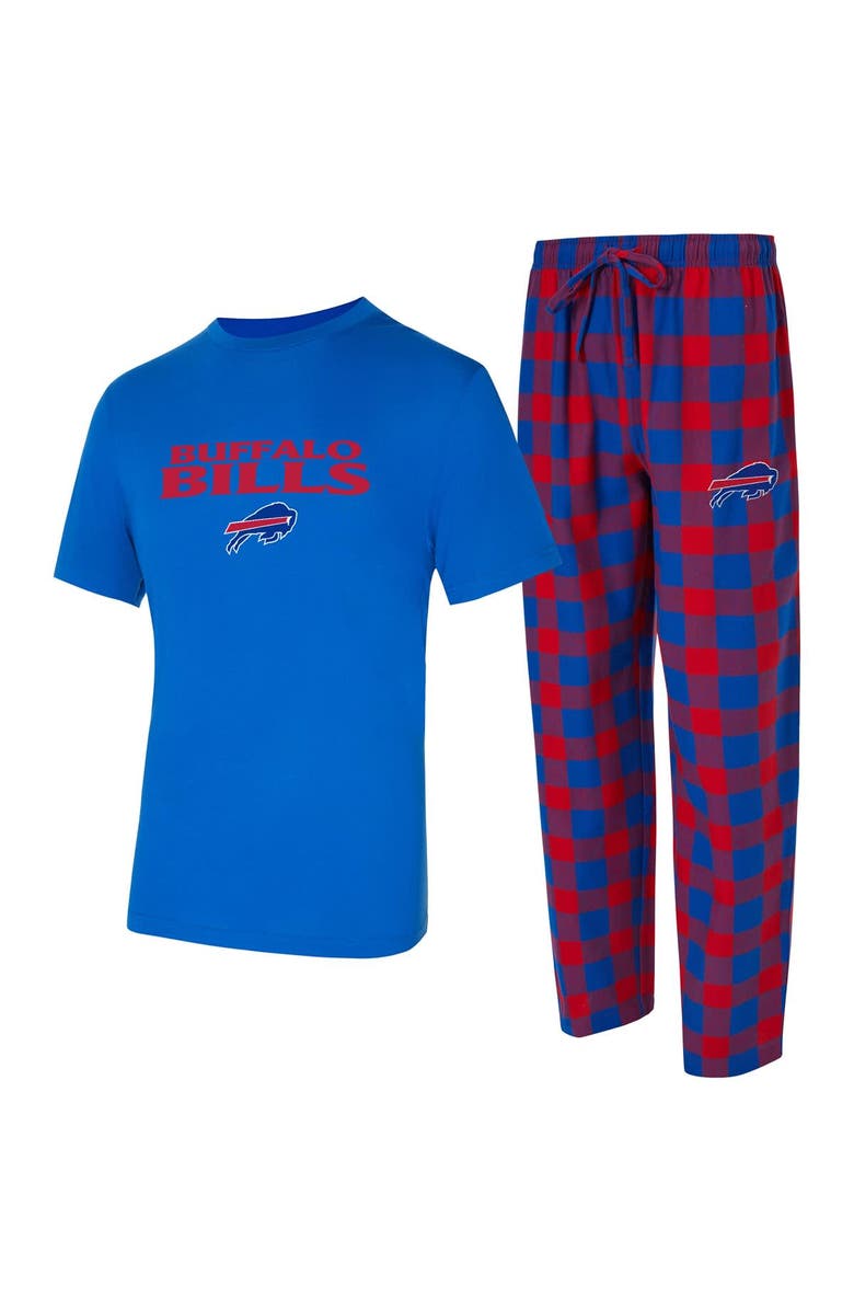 CONCEPTS SPORT Men's Concepts Sport Royal/Red Buffalo Bills Avondale T-Shirt & Flannel Pants Set, Main, color, Royal