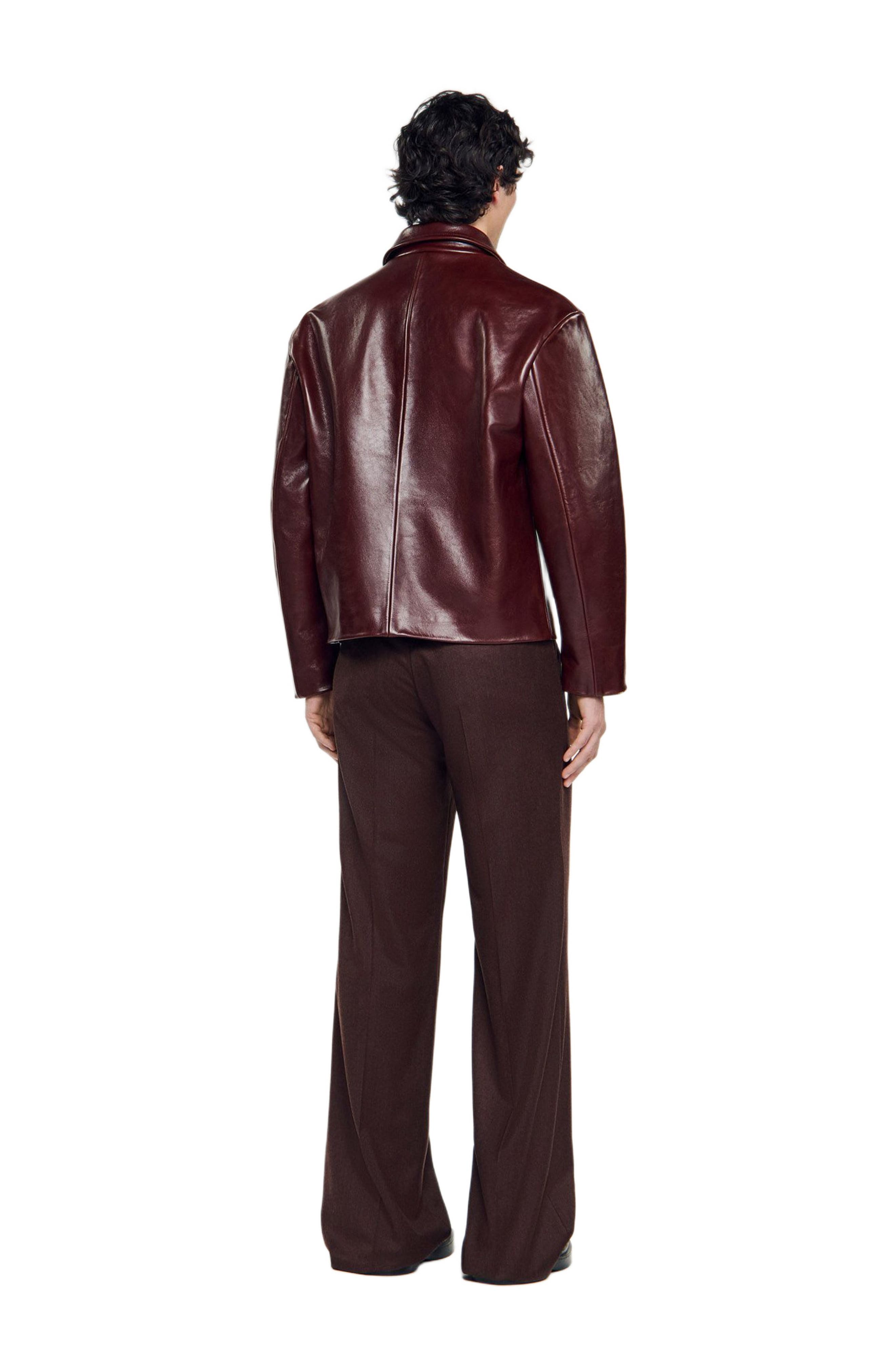 Classic zip-up leather jacket - image 2