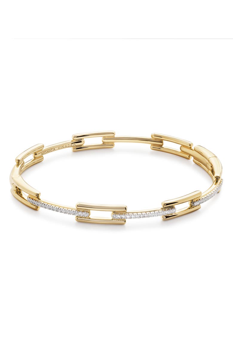 Monica Vinader Lab Grown Diamond Signature Link Bangle, Main, color, 