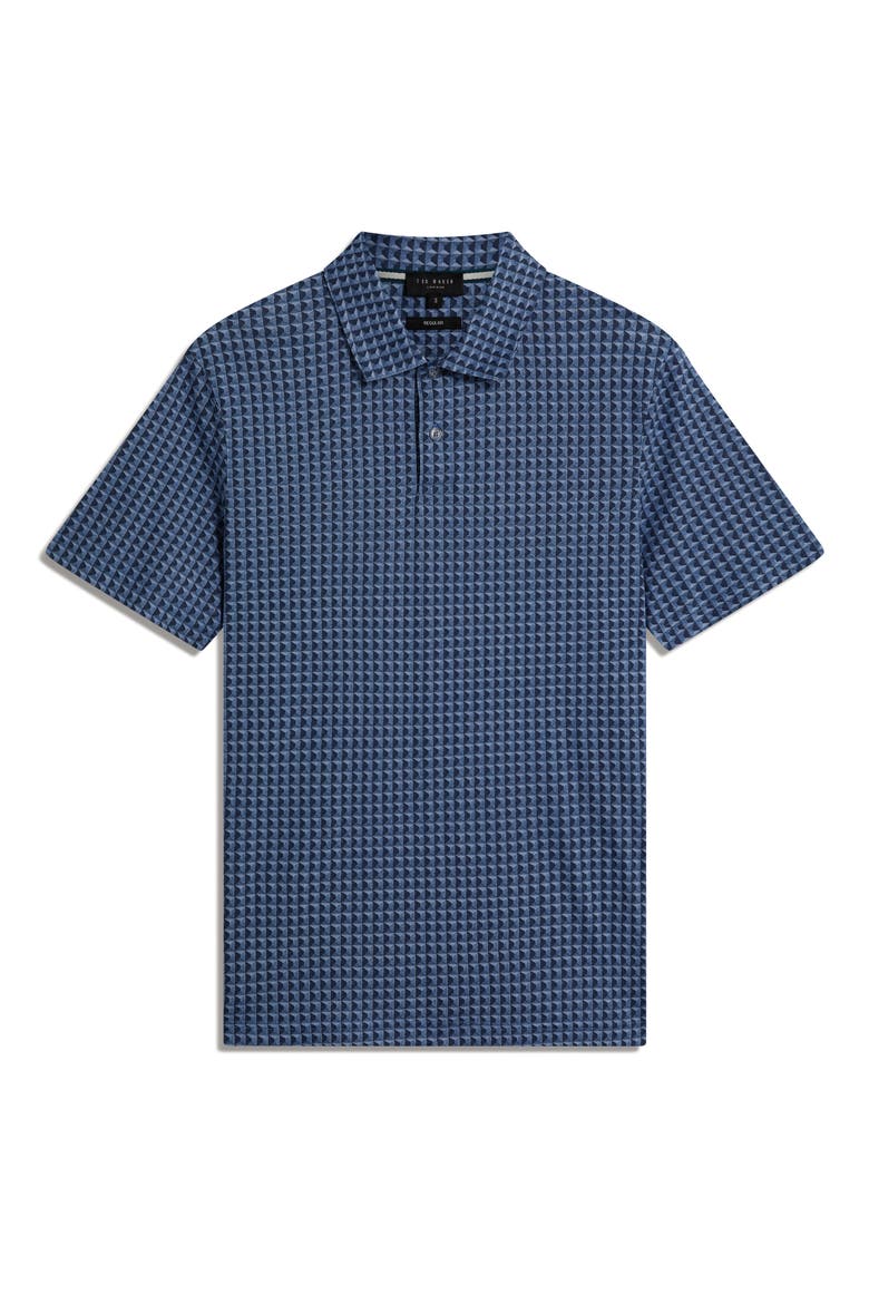 Zumurud Print Cotton Polo, Alternate, color, NAVY
