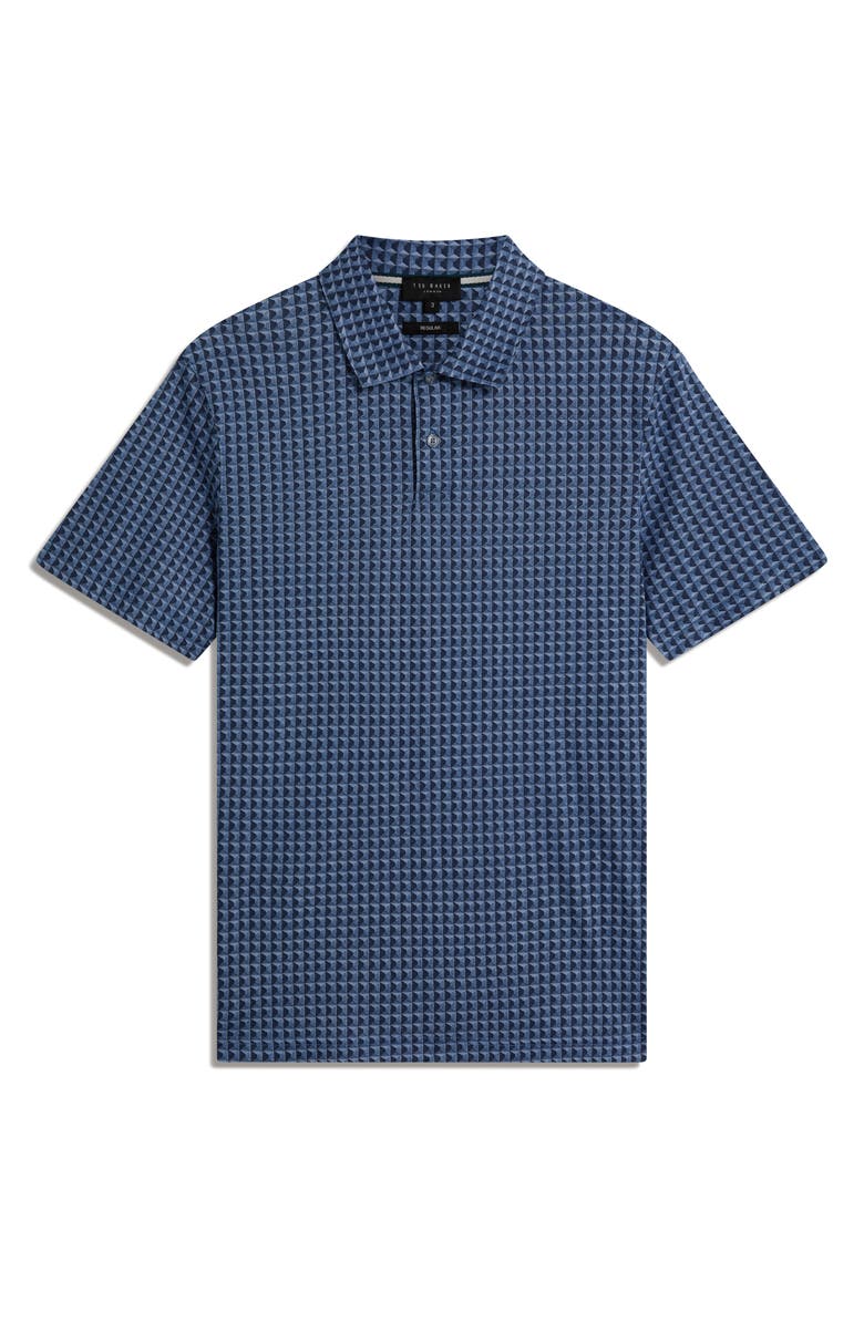 Ted Baker Zumurud Print Cotton Polo, Alternate, color, Navy