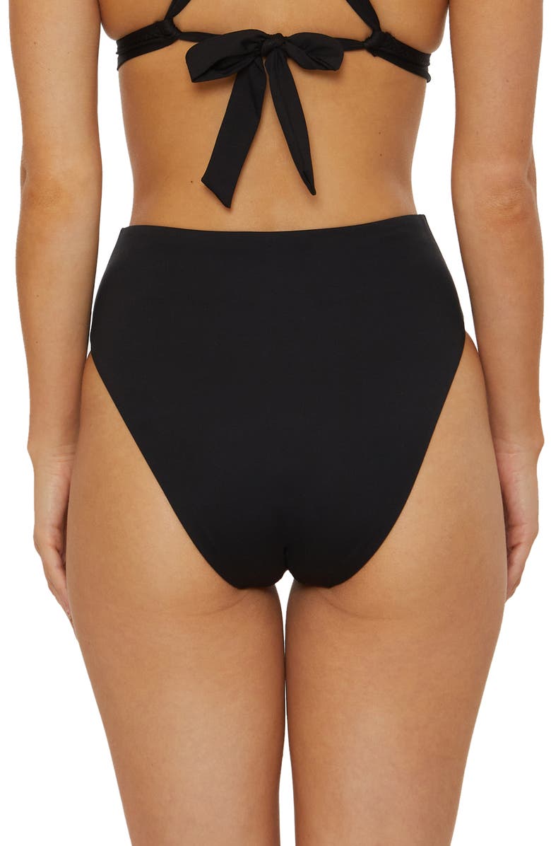 Soluna Ruched High Waist Bikini Bottoms, Alternate, color, 